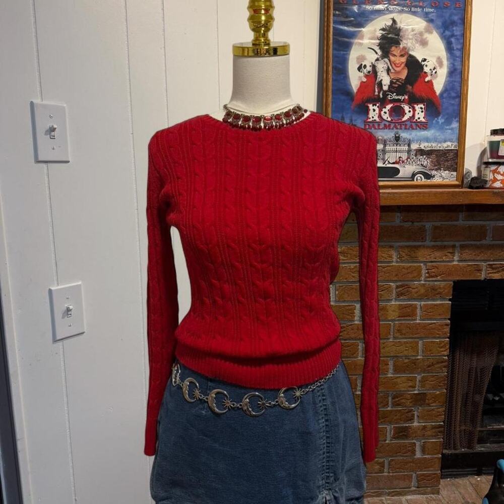 St.John’s Bay Red cable knit sweater Size: XS